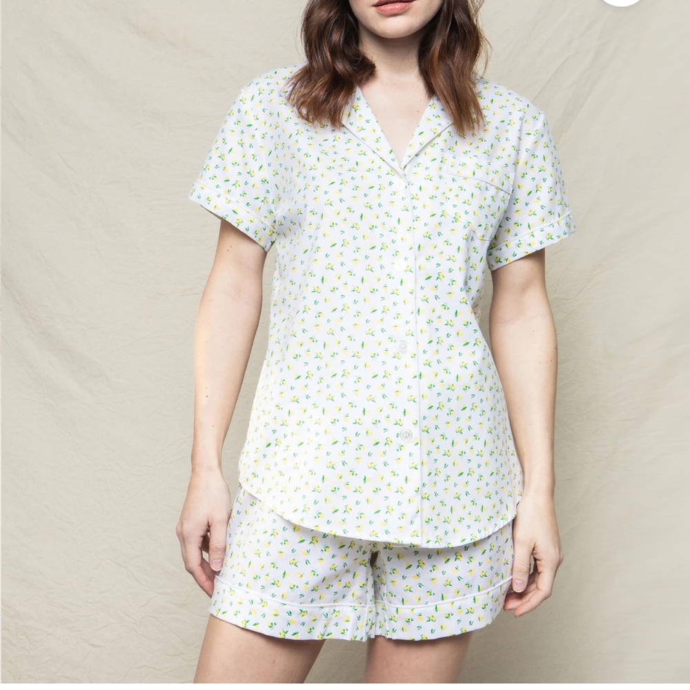 NWT Petite Plume Women’s Citron Short Sleeve Short Set- Size Small